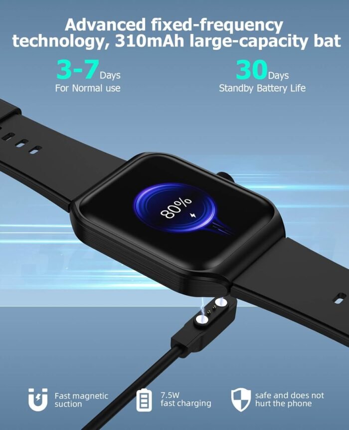Smart Watch for Men Women with SOS Emergency Alert,1.91" Smartwatch with Blood Pressure/Blood Oxygen/Heart Rate/Sleep Monitor, Fitness Tracker with 100+ Sport Modes, IP68 Waterproof Watch - Image 6