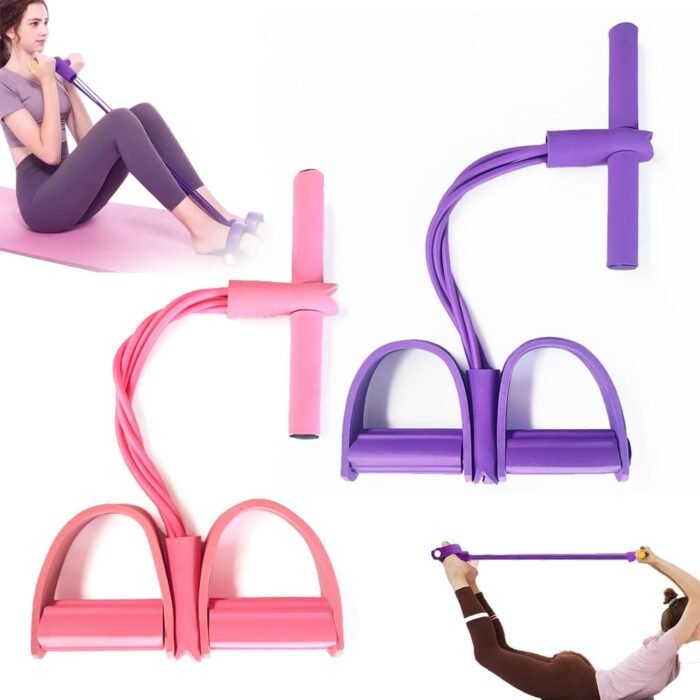 21 Fitness Resistance Bands-4 Tube Pedal Ankle Puller, Stirrup Puller for Exercise - Image 2