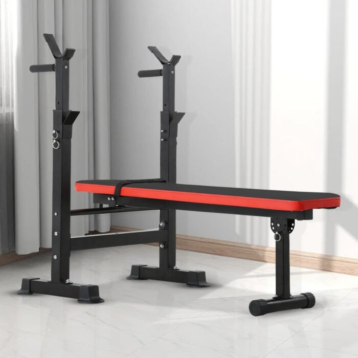 Weight Bench Adjustable Weight Bench Press Set with Squat Rack 660lbs Foldable Flat Incline Olympic Weight Bench Home Gym Exercise Training Machine for Men - Image 8