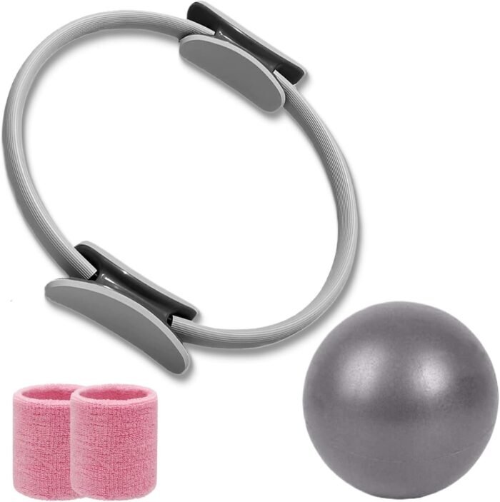 Pilates Essentials Kit for Women,15" Pilates Ring with Double Padded Handles, for Toning Arms, Legs Men and Women - Image 2
