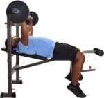 Stamina Adjustable Steel Weights Bench and Barbell Rack Combo Set with Resistance Band Anchor Points for Home Gym Workout or Exercise, Black - Image 6