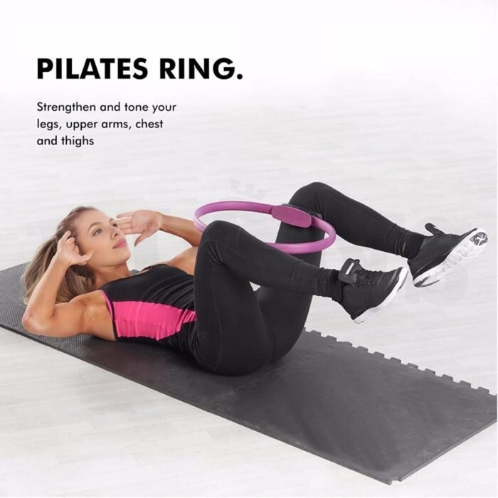 Pilates Ring, 15 Inch Pilates Fitness Circle with Non-Slip Grip Handles, Thigh Exercise, Pilates Circle, Pilate Ring Fitness Equipment for Home or Studio - Image 6