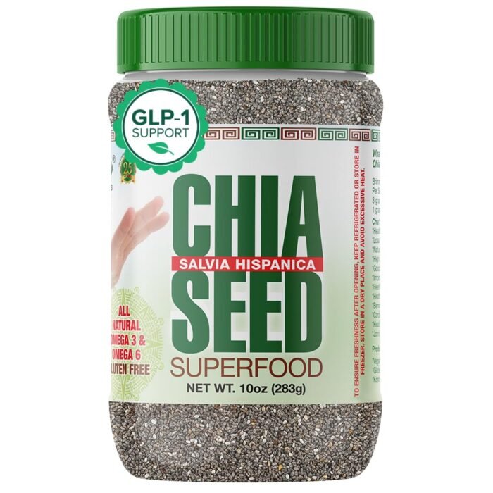 Sanar Naturals Chia Seeds - Omega-3, Protein, Fiber Supplement - GLP-1 Support - Keto and Paleo Friendly - Vegan, Non-GMO, Gluten Free, 10 oz - Image 2