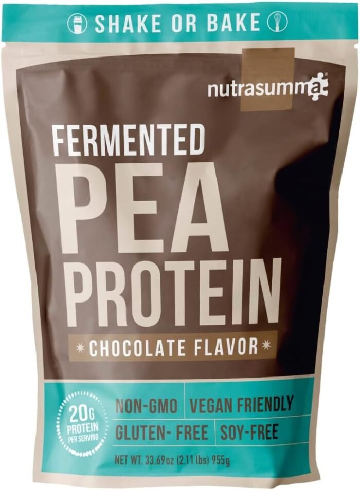 Pea Protein Powder, Vegan Chocolate Flavor, 100% Plant Based, No Artificial Sweeteners, Non GMO, Gluten Free & Soy Free, 2.11 LB - Image 2
