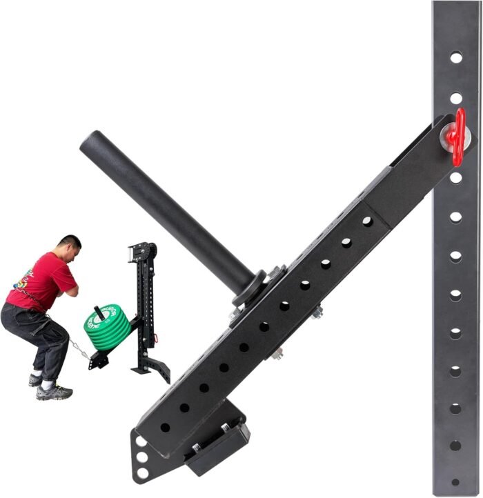 Multi Use Belt Squat Attachment with Lever Arms fits for 3"X 3" Square Tube Power Cages Home Gym Accessory for Strength Training with 330 lbs Capacity (Not included squat belt) - Image 2