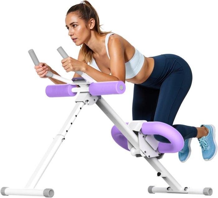 Ab Machine, Adjustable Ab Trainer Machine for Abs Workout at Home Gym, Foldable, Knee Protection, Abdominal Trainer for Stomach Workout Purple - Image 2