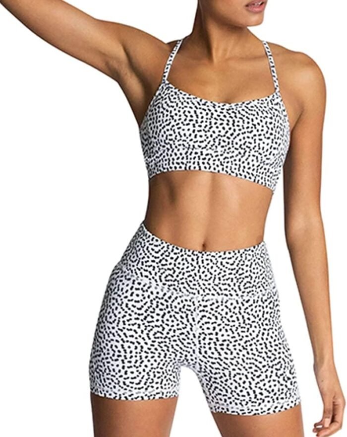IMEKIS Women's Workout Sets 2 Piece Yoga Outfit High Waisted Biker Shorts Leggings Sports Bra Gym Fitness Clothes Tracksuit - Image 2