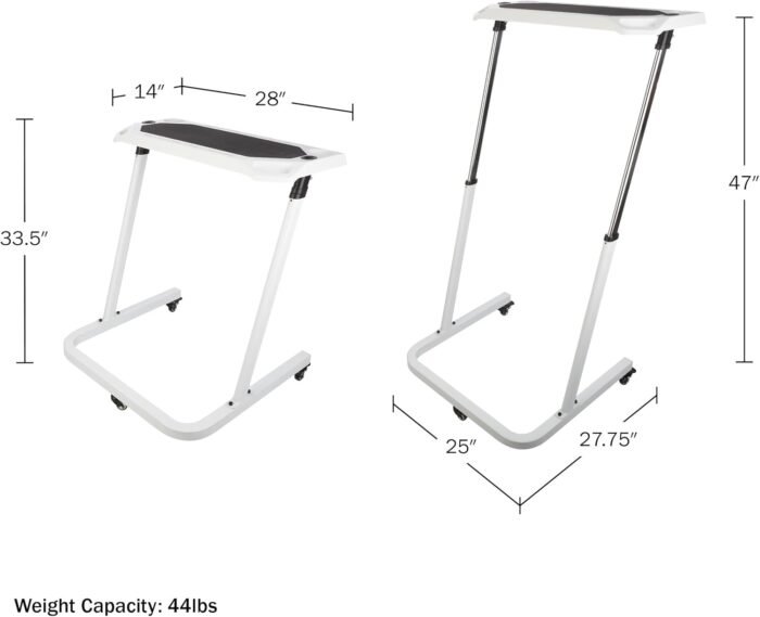 Adjustable Bike Desk - Rolling Laptop Cart for Stationary Bike or Trainer - Exercise While Working or Watching TV - Standing Desk - Image 4