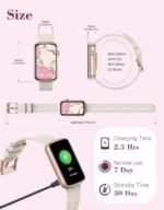 Fitness Watches for Women, LYNN2 Fitness Tracker with Heart Rate Monitor Blood Oxygen/Sleep Tracker Pedometer, Slim Step Tracker Watch for iOS/Android Phones Waterproof Milky White - Image 9