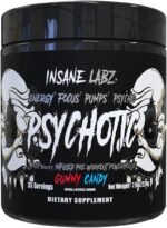 Insane Labz Psychotic Black Edition Mid Stimulant Pre Workout Powder, Energy Focus Pumps, Loaded with Creatine Beta Alanine Taurine Fueled by AMPiberry, 35 Servings (Gummy Candy) - Image 2