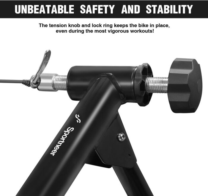 Sportneer Bike Trainer - Fluid Stationary Bike Stand for 26-29" & 700C Wheels - Auto Resistance Control Bike Trainer Stand for Indoor Riding with Noise Reduction Wheel for Road Bikes - Image 4