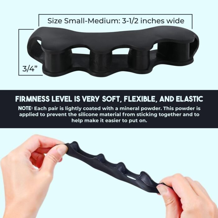 VYCE PrimalStep Toe Separators - Doctor Recommended - Correct Foot and Bunion Pain, Plantar Fasciitis - Toe Straightener to Improve Functional Athletic Mobility - Stretches to Fit (S/M) - Image 7