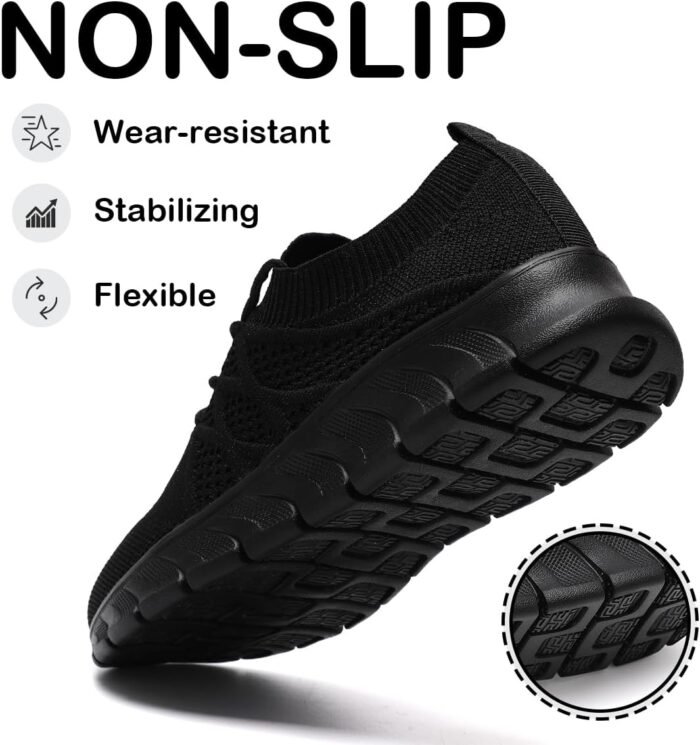Womens Running Shoes Walking Tennis Sneakers Slip on Gym Sports Workout Jogging Mesh Breathable Lightweight Non Slip Comfortable Fashion - Image 5
