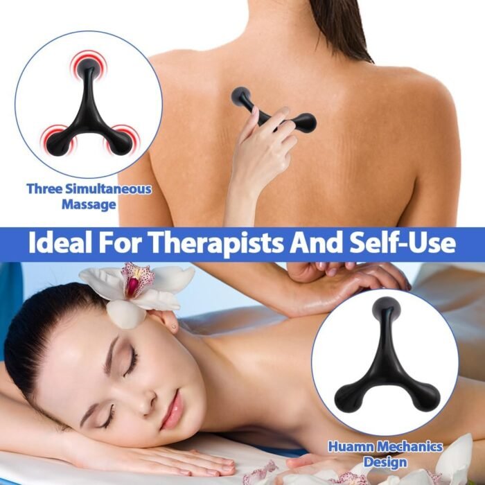 Abnaok Manual Trigger Point Massage Tool and Thumb Saver for Full Body Deep Tissue Massage, with 3-Legged Massage Knobs, Stress Relief - Image 7