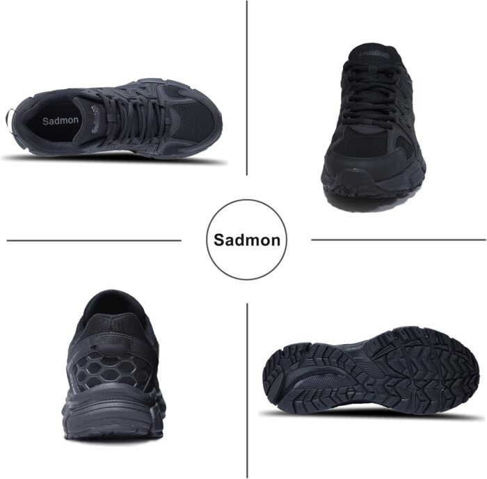 Women's Walking Sneakers-Comfortable Breathable All Black Narrow Toe Casual Joggers-Non Slip Athletic Gym Workout-Outdoor Cushioning Hiking Shoes - Image 6