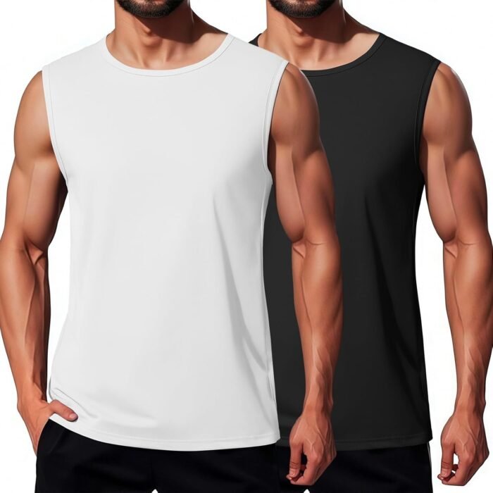 COOFANDY Men's Workout Tank Tops 1/2 Pack Dry Fit Sleeveless Muscle Gym Shirts Stretch Bodybuilding Tee - Image 2