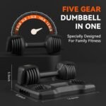 Smart Adjustable Dumbbell Set - Pair with Stand - Quick Adjustment, Secure Grip - Compact Home Gym Training Dumbbells for Men & Women with Voice Reminder & Motion Sensing Functions - 25LB - Image 7