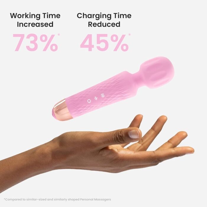 The Upgraded 3-in-1 Personal Massager – 3H Powerful Vibration, Quiet & Waterproof – 20 Modes 8 Speeds Muscle Therapy Stick for Deep Tissue, Sports Recovery, Cordless & Travel Friendly (Pink) - Image 3