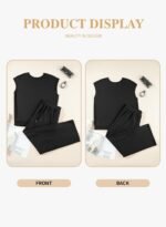 Eytino Womens Plus Size 2 Piece Tracksuit Outfit Casual Cap Sleeve Tops High Waist Pants Lounge Sets - Image 5