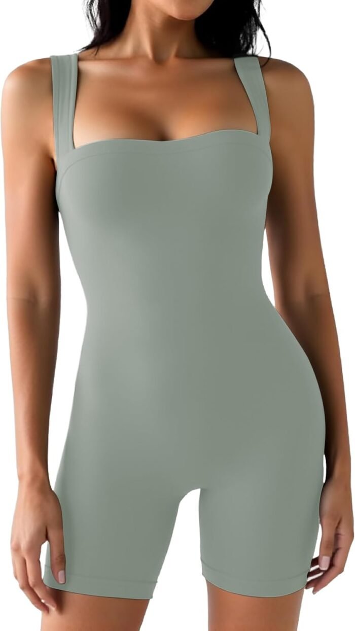 Sunzel Athletic Romper for Women Workout Tank Top Bodysuit One Piece Buttery Soft Jumpsuit Scrunch Shorts Yoga Gym Outfit - Image 2