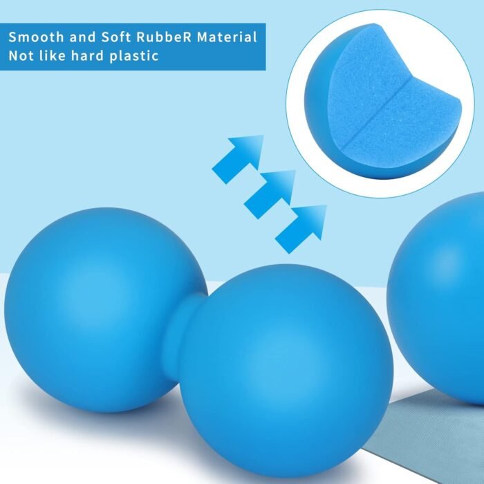 Toplive Silicone Massage Ball, 2 Pack Lacrosse Massage Ball & Single Roller Massage Ball, Physical Therapy Tool for Feet Neck Back Calves Achilles Shoulders, Relieving Muscle Pain Massage Ball - Image 3