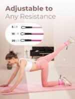 Ankle Resistance Bands with Cuffs | Pink Booty Band | Ankle Band Set for Working Out | Leg Resistance Bands with Ankle Straps | Kickback Training Equipment for Women Hip & Glutes | Home & Gym - Image 5