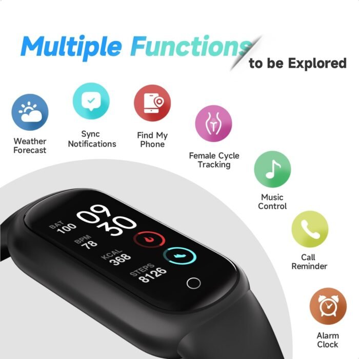 Fitness Tracker Watch with Sleep Tracker/IP68 Waterproof, Activity Tracker with Pedometer Step Counter, Health Watch for Women Men with 14 Sports Compatible Android iOS, Black - Image 8