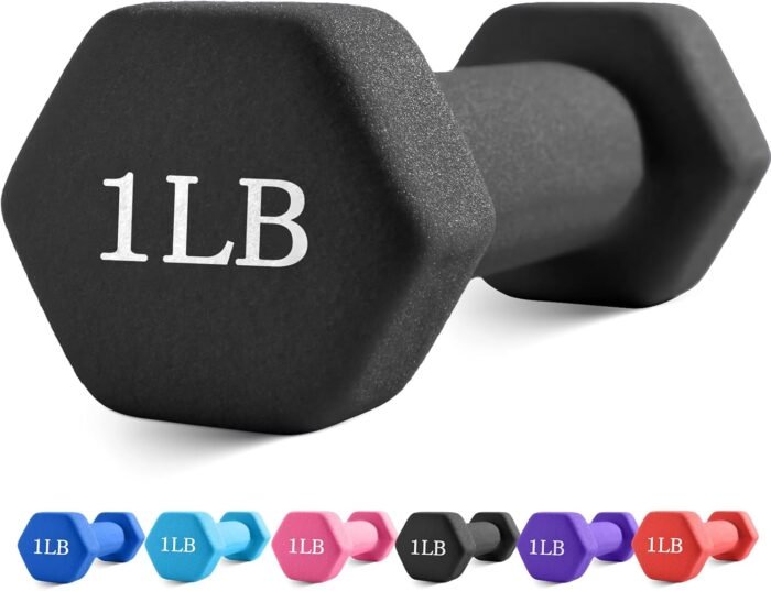 Portzon Weights Dumbbells with Neoprene Coating（Single）, 1LB-3LB Anti-Roll, Anti-Slip, Hexagonal Home Fitness Equipment for Shoulder, Neck, and Hand Training for Seniors over 55 old - Image 2