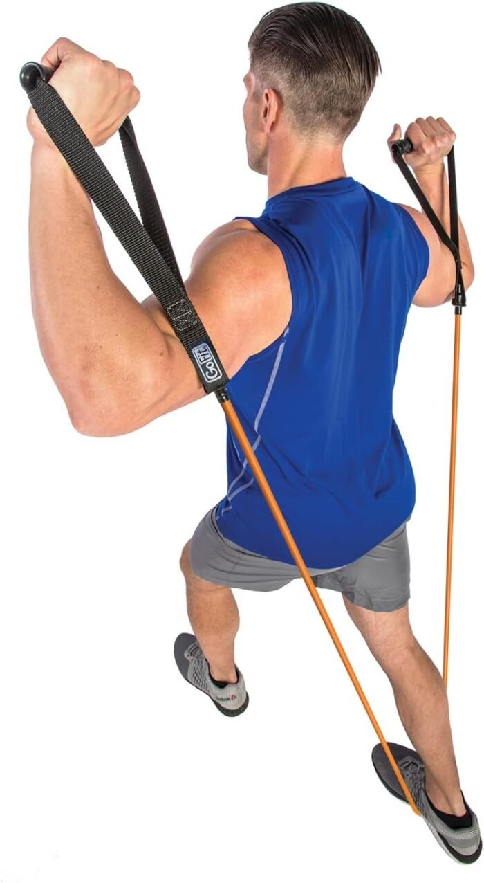 GoFit GF-4TUB-XH(50) Pro-Grade Power Resistance Tube with Handles (Orange/50 Lbs.) - Image 6