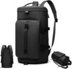 Gym Bag for Men,Large Waterproof Duffle Bag for Sports, Travel & Work,Gym Bag Men with Shoe Compartment & Wet Pocket (Black) - Image 2