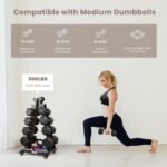 LIONSCOOL Premium Solid Steel Dumbbell Rack Stand Only, A-Frame Portable Weight Storage Organizer with Optional Tray and Wheels, Perfect for Home Gym Fitness Storage (200LBS/300LBS/700LBS Weight Capacity Available) - Image 4