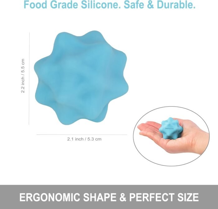 Small Massage Ball. Solid Spiky Bumpy Massage Balls for Deep Tissue Trigger Point Myofascial Release. Massager Tool for Foot Plantar Fasciitis Muscle Knot Pain Relief Yoga Fitness. 2.2×2.1 in (Blue) - Image 3