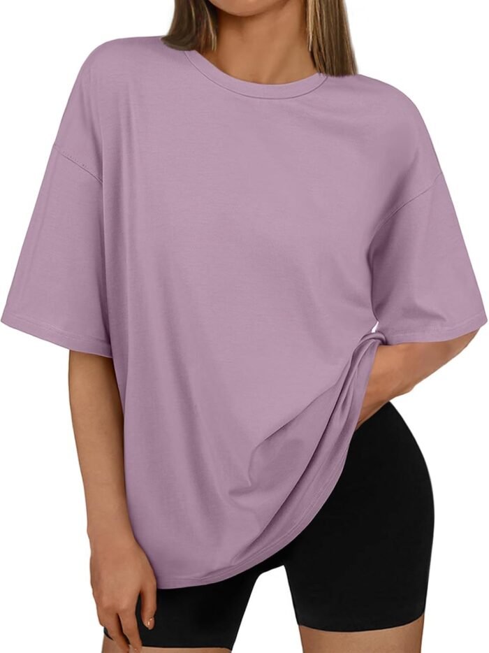 AUTOMET Womens Oversized T Shirts Workout Plus Size Short Sleeve Tops Casual Loose Basic Tees Summer Trendy Outfits 2025 - Image 2