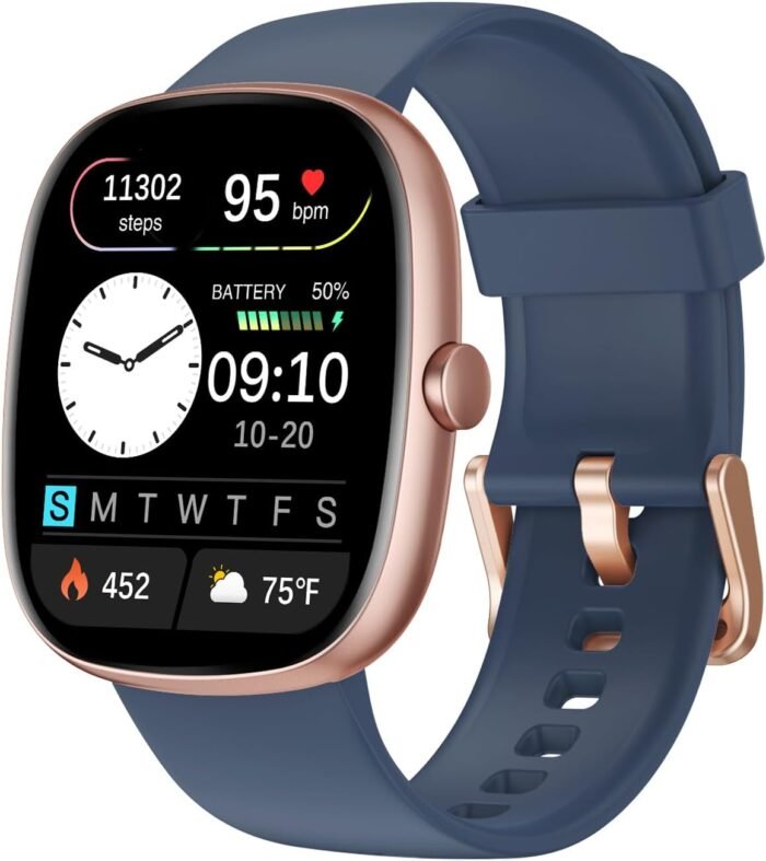 Fitness Tracker 2025 Ver. (Answer/Make Calls), 1.85" Smart Watch Fitness Watches for Women Men with 24/7 Heart Rate Blood Oxygen Monitor Sleep Tracker 100+ Sport Modes IP68 Waterproof (Blue) - Image 2