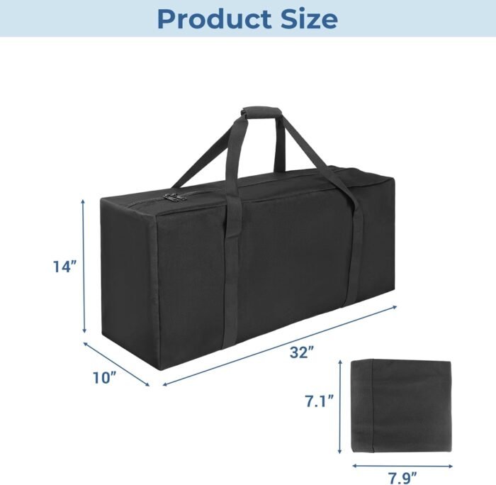 COOLBEBE 32" Sports Duffle Bag - 73L Large Travel Duffel Luggage Bag with Upgrade 2-way Lockable Zippers, Sturdy & Water Resistant, Black - Image 6