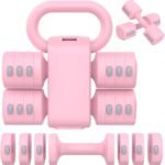 2-in-1 Adjustable Dumbbells Set, 4 Levels Weight Dumbbells Set for Women Men, Each 2.2/3.3/4.4/5.5lb Hand Weights with Kettlebell Form for Home Gym Exercise Training - Image 2