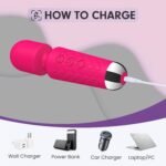 Handheld Muscles Massager, Small Cordless Handheld Massager Wand with Personal Handheld Vibration Rechargeable Massager for Neck Shoulder Back Body(Rose Red) - Image 8