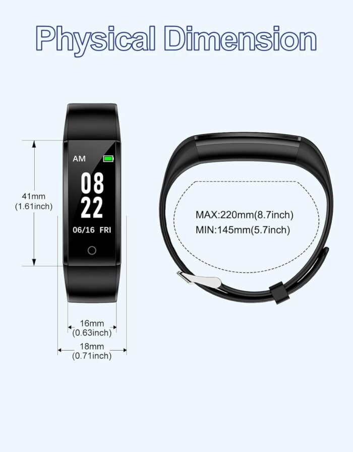 GRV Fitness Tracker Non Bluetooth Fitness Watch No App No Phone Required Waterproof Pedometer Watch with Steps Calories Counter Sleep Tracker for Men Women Parents - Image 9