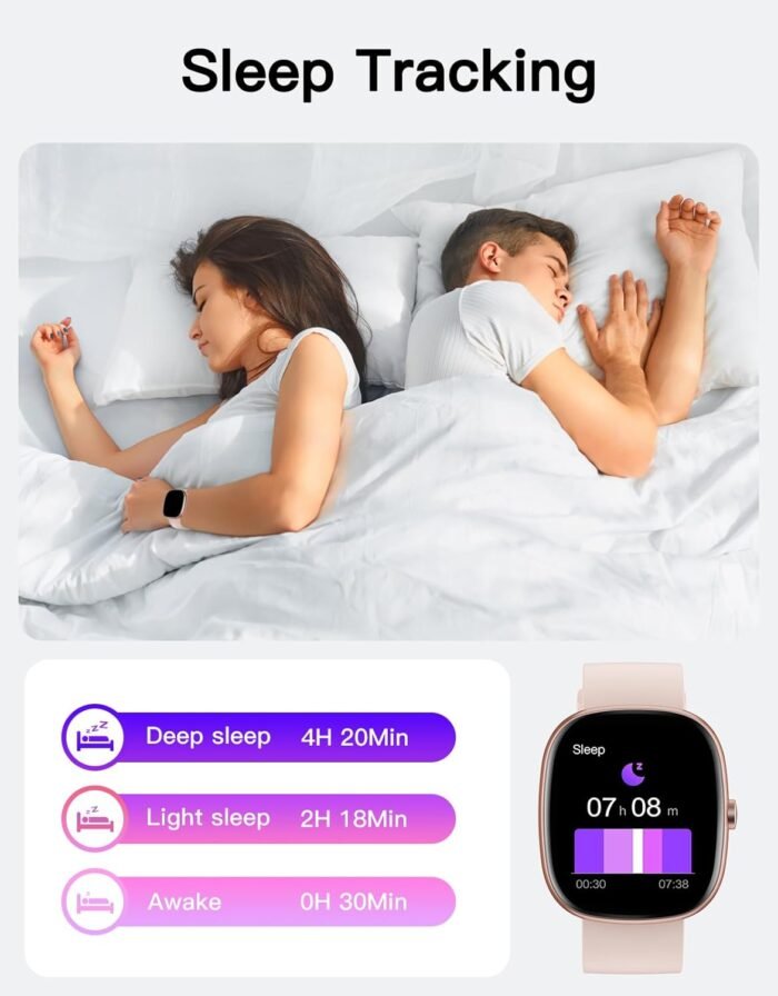 Fitness Tracker 2025 Ver. (Answer/Make Calls), 1.85" Smart Watch Fitness Watches for Women Men with 24/7 Heart Rate Blood Oxygen Monitor Sleep Tracker 100+ Sport Modes IP68 Waterproof (Pink) - Image 7