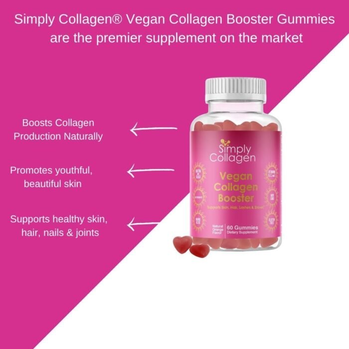 Simply Collagen® Vegan Collagen Booster Gummies for Women & Men - Promotes Youthful & Beautiful Skin, Hair, Nails & Lashes - Key Amino Acids & Antioxidants with Biotin, Vitamins A,C, & E - Image 3