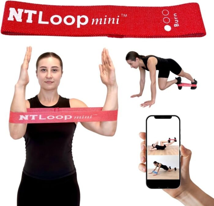 Fabric Mini Loop Resistance Band with Workout Instructions - Exercises for Glutes, Legs, Chest, Muscle Building, Physical Therapy - Light Strength - Image 2
