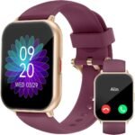 RUIMEN Smart Watches for Men Women (Answer/Make Calls, 2 Bands Included), 1.8" Smartwatch for iOS/Android Phones, Fitness Tracker Heart Rate/Sleep Monitor Digital Watch Waterproof Purple - Image 2