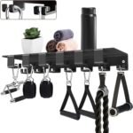 Floating Shelf Organizer Compatible with Tonal Accessories Home Gym Weight Storage Equipment Hanger Metal Rack Holder Wall Mount with Hooks T-Lock Adapters Bracket Hanger Workout Fitness (Style 2) - Image 2