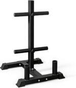CAP Barbell Olympic Bumper Plate Tree Rack with 4 Weight Plate Posts and 2 Barbell Storage Holders | Multiple Colors - Image 2