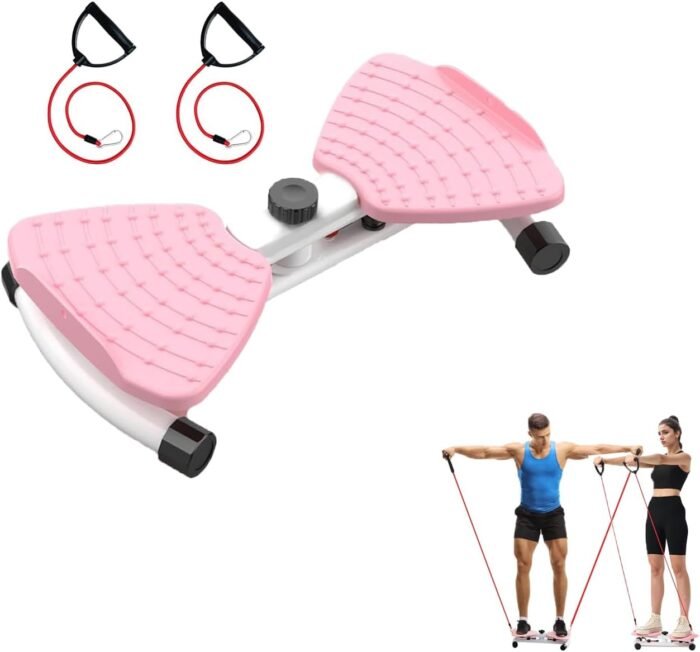 Waist Twisting Fitness Tool Waist Twisting Machine Wai-st Twister Machine Exercise Noiseless Home Gym Exercise Equipment for Women Men (Pink) - Image 2