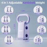 Lightweight Adjustable Dumbbell Kettlebell Set - 4 in 1 Free Weight Set with Kettlebell Grip Converter, Each 2.2 3.3 4.4 5.5lb Quick Change Weight Women Dumbbell Set for Small Spaces Home Gym - Image 5