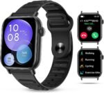 Smart Watch Sports Pedometer Fitness Tracker, Bluetooth Call Heart Rate/Blood Oxygen/Sleep Monitor, 100 Sports Modes Waterproof for iOS Android Men's Women's Smart Watch (Black) - Image 2