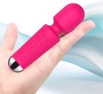 Handheld Muscles Massager, Small Cordless Handheld Massager Wand with Personal Handheld Vibration Rechargeable Massager for Neck Shoulder Back Body(Rose Red) - Image 2