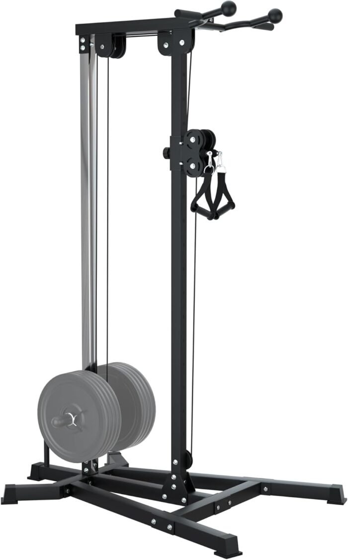 VIVITORY LAT Pull Down and Low Row Cable Machine - 16 Height Adjustable Pulley System for Full Body Workout, Maximum Weight Capacity 400lbs, Perfect for Home Gym, Includes Additional Handle - Image 2