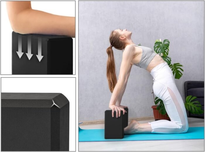 EXERZ Yoga Blocks 2 pack, Gym Blocks, Exercise Workout Fitness Bricks, Pilates Stretch Handstand Non-Slip - Image 6